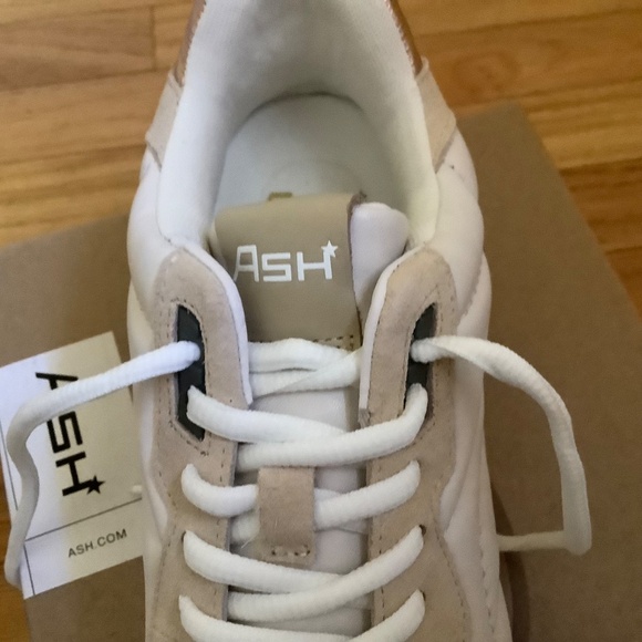 Ash Kacy Leather And Suede Sneakers Biscuit Off White SZ EU 40/ US 9.5 - Picture 10 of 16